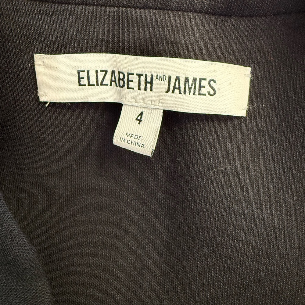 Elizabeth and James Black Blazer Size 4 Jacket Minimalist Chic Career Staple - Picture 3 of 8